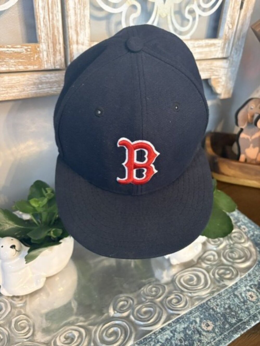 Dark Navy Blue Boston Red Sox Fitted Baseball Cap